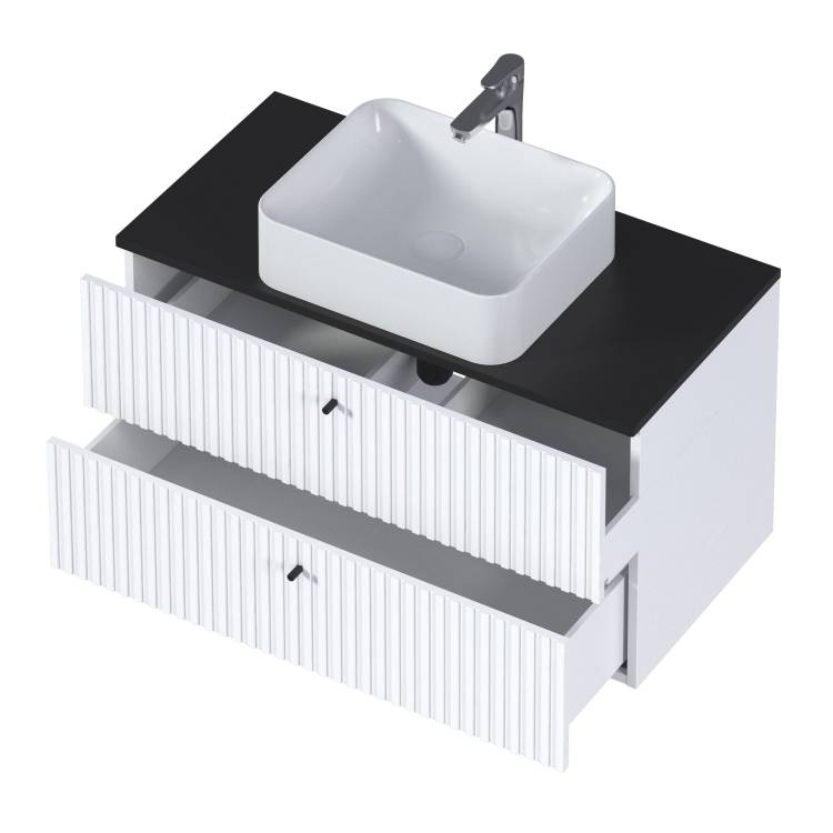 Тумба под раковину 1MarKa Desire Ц0000026591 монолит найт, эмаль белая, 90x50x48.7