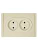 Розетка 2-местная с защитными шторками IEK Forte&Piano FP-R23-10-1-K10 ваниль фото 3