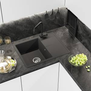 Мойка кухонная Misty Титан TIT-65х51-01 антрацит, 65x51