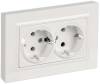 Розетка 2-местная с заземлением IEK Brite BR-R27-16-K01-F белый