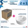 Тумба с раковиной Teymi Ritta подвесная, дуб, графит, 55 см, с раковиной Lina Pro D40 фото 3