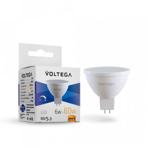 Лампа светодиодная диммируемая Voltega Simple GU5.3 6W 2800K матовая VG2-S1GU5.3warm6W-D 7170