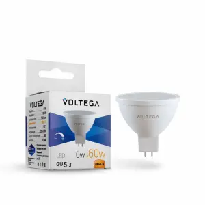 Лампа светодиодная диммируемая Voltega Simple GU5.3 6W 2800K матовая VG2-S1GU5.3warm6W-D 7170