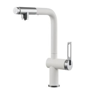 Смеситель для кухни Granula GR-8169 арктик, с выдвижным изливом