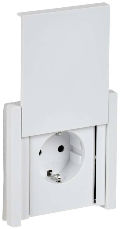 Розетка 1-местная с заземлением, шторками и крышкой IEK Forte&Piano FP-R16-16-1-44-K01 белый