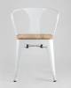 Набор из 4 стульев Stool Group Tolix Arm Wood YD-H440AR-W LG-02 X4 белый глянцевый, светлое дерево фото 3