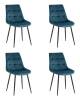 Набор из 4 стульев Stool Group Флекс OS-2499-V seat HLR-63 DUAL X4 сине-зеленый велюр