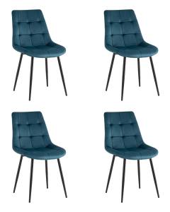 Набор из 4 стульев Stool Group Флекс OS-2499-V seat HLR-63 DUAL X4 сине-зеленый велюр
