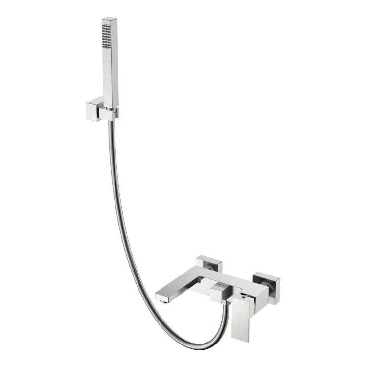 Смеситель для ванны Boheme Qubic 473-NB брашированный никель