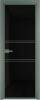 Межкомнатная дверь Profil Doors 2 AX цвет профиля Зеленый воск, стекло безопасное 6 мм черный триплекс 600x2000