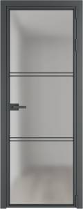 Межкомнатная дверь Profil Doors 3 AX цвет профиля Серая ночь, стекло безопасное 6 мм матовое 700x2000