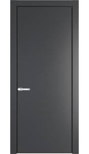 Межкомнатная дверь Profil Doors 1 PA полотно Графит, профиль черный 700x2000
