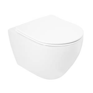 Унитаз подвесной Cezares Stylus CZR-513-TH-R/CZR-2316-SC безободковый, сиденье микролфит