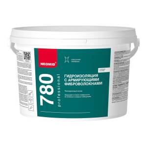 Мастика гидроизоляционная с армирующими фиброволокнами Neomid 3 кг
