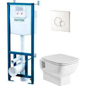 Унитаз с инсталляцией Santek Нео 1WH501572 с кнопкой хром