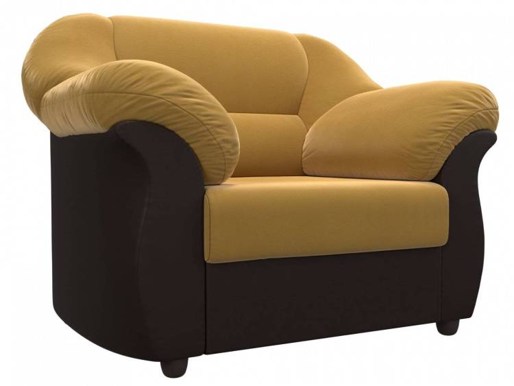 Кресло Лига Диванов Карнелла 109593 Желтый\Коричневый 115/91/92