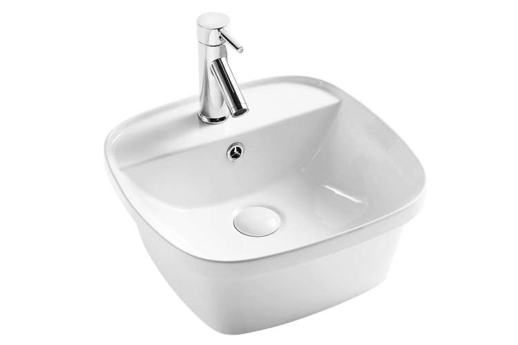 Раковина накладная D&K Quadro DT1510916 430x425x175мм, белый