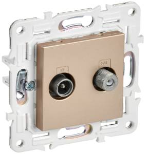 ТВ-розетка TV+SAT IEK Skandy SK-AF20-O-K98 песочный