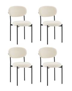 Набор из 4 стульев Stool Group Бриф DD AV 477-F01-K477NEW-9005-K X4 молочный, букле