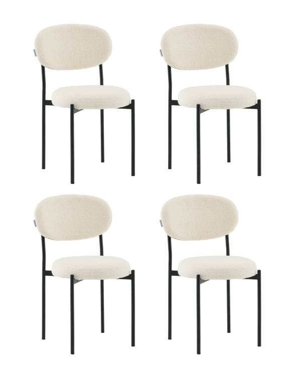 Набор из 4 стульев Stool Group Бриф DD AV 477-F01-K477NEW-9005-K X4 молочный, букле