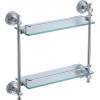 Полка прямая двойная (стеклянная) 40 см Savol 58а S-005822А хром