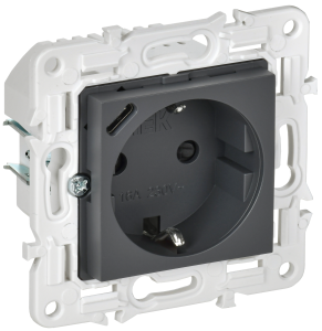 Розетка 1-местная с заземлением, шторками и USB Type С IEK Skandy SK-R14-16-U14-018-K48 титан