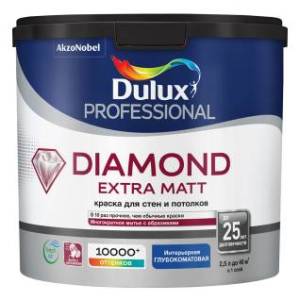 DULUX PROFESSIONAL DIAMOND EXTRA MATT краска для внутренних работ, глуб/мат, Баз BС (2,25л) (распродажа)