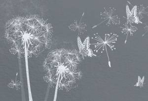 3D Фотообои Artegrafico «Композиция с одуванчиками в серых тонах» GM-118 канвас