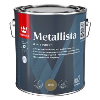 Краска по ржавчине 3 в 1 Tikkurila Metallista глянцевая коричневая 2.3 л