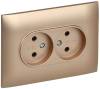 Розетка 2-местная с защитными шторками IEK Skandy SK-R23-10-K98-F песочный