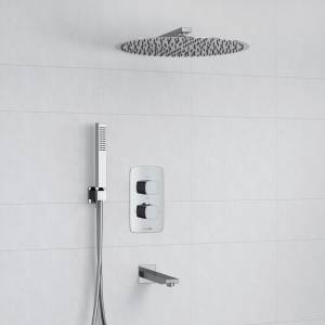 Душевой комплект Wasserkraft A178644 Thermo встраиваемый, с верхней душевой насадкой, лейкой и изливом, хром