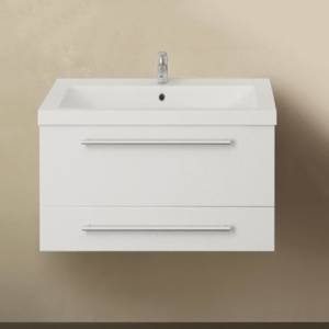 Тумба с раковиной 1MarKa Соната 58П с 2 ящиками, белый глянец