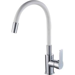 Смеситель для кухни Rush Siple SI7335-60White с гибким изливом, белый
