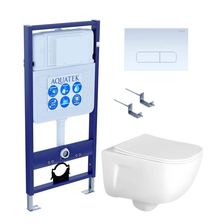 Комплект Aquatek Дива SET AQUATEK ДИВА-013 4в1 кнопка белый