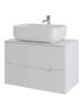 Тумба с раковиной Orange Line Li-80TuwMDF+B03-600W белая матовая, 80.5 см