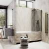 Шторка на ванну MaybahGlass MGV-765-2 40x140, поворотная, стекло бронза 6 мм, профиль бронза, с полотенцедержателем фото 2