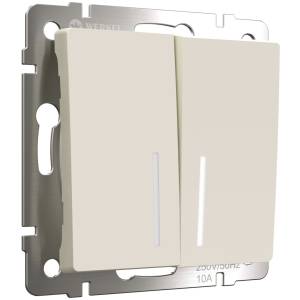 Выключатель двухклавишный проходной с подсветкой Werkel W1122162