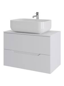 Тумба с раковиной Orange Line Li-80TuwMDF+B03-600W белая матовая, 80.5 см