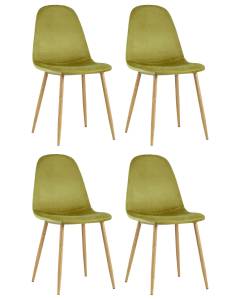 Набор из 4 стульев Stool Group Валенсия SN OS-001-V HLR-53 DUAL X4 фисташковый, велюр