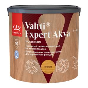 Высокоэффективная декоративно-защитная лазурь Tikkivala Valtti Expert Akva полуматовая орегон 2.7 л