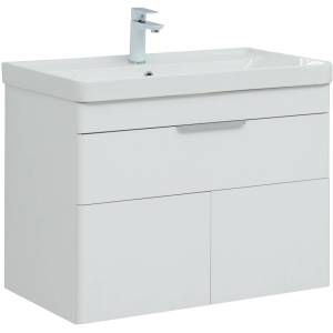 Тумба с раковиной Aquanet Ирис new 00310150 815 белый глянец, 1 ящик, 2 дверцы