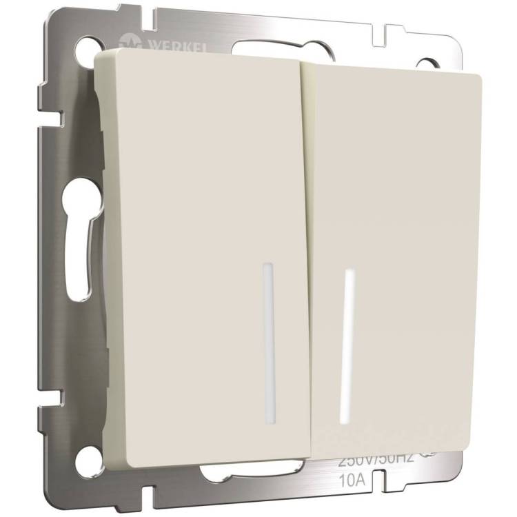 Выключатель двухклавишный проходной с подсветкой Werkel W1122162