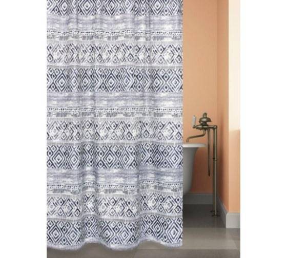 Штора для ванной Bath Plus Etno2 ch1867 180x200, белый, синий