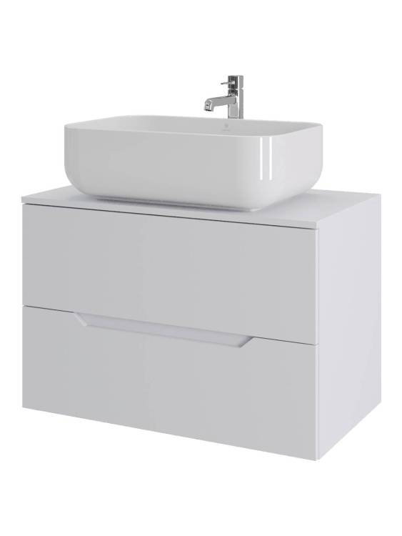 Тумба с раковиной Orange Line Li-80TuwMDF+B03-600W белая матовая, 80.5 см