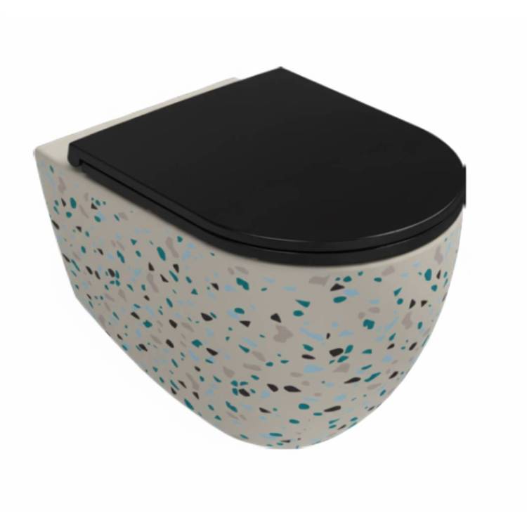 Унитаз подвесной Isvea Infinity 10NF02001SV-2K-TRZ + 40KF0521I-S безободковый, с крышкой-сиденьем микролифт, слоновая кость матовый