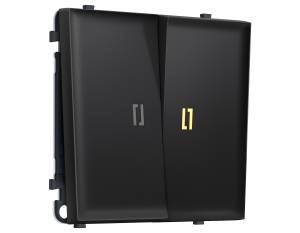 Комплект механизма 2-клавишного выключателя Ambrella Volt Sigma MS804010 черный матовый