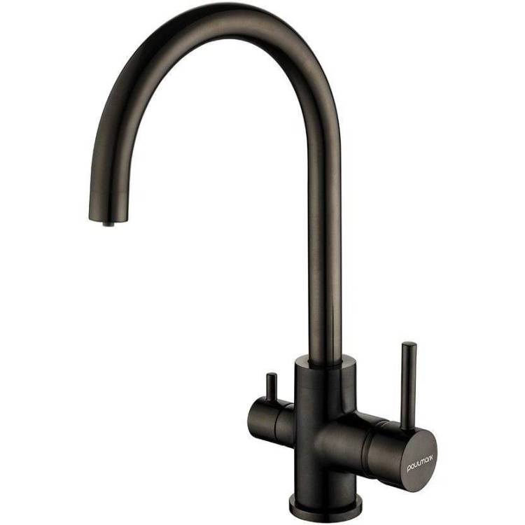 Смеситель для кухни Paulmark Essen Es213211-GM вороненая сталь