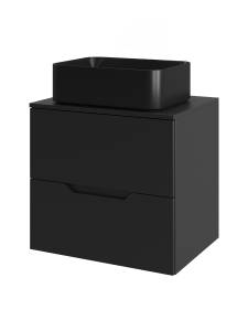 Тумба с раковиной Agger Свит SWE600ETBL-ST-2460B черная матовая, 60 см