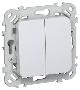 Выключатель 2-клавишный проходной IEK Flite FI-V22-0-10-1-K36 жемчуг