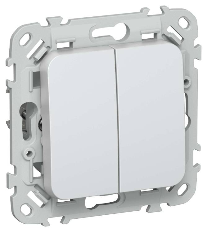 Выключатель 2-клавишный проходной IEK Flite FI-V22-0-10-1-K36 жемчуг